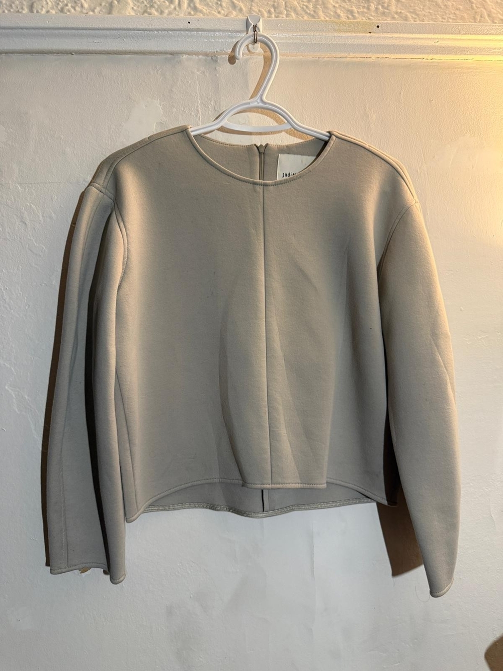 Judith & Charles Beige Structured Long Sleeve Top Size 2 Made in Canada